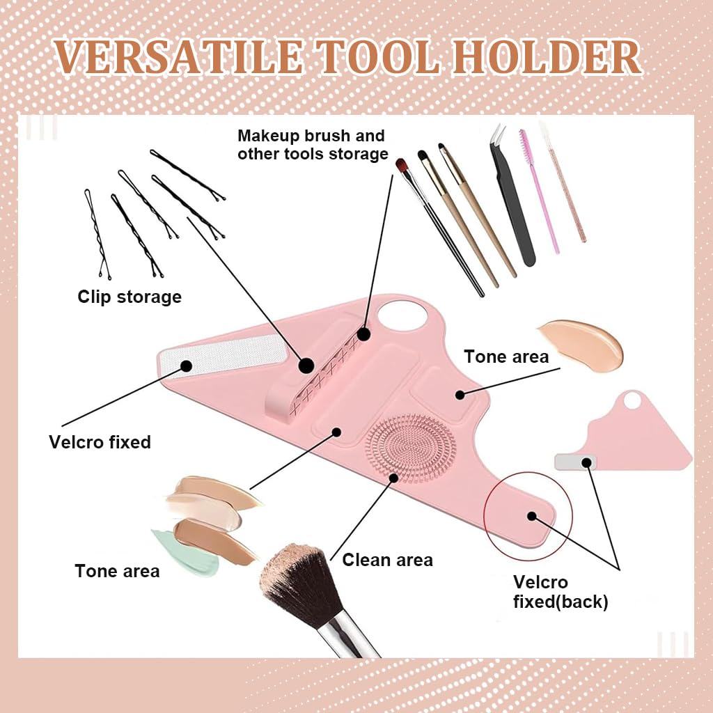 MAYCREATE Multi Makeup Tool Organizer Wristband Professional Makeup Artists Supplies Foundation Palette Wearable Silicone Makeup Assistance Makeup Tool Organizer for Makeup Brushes, Clips MAYCREATE Multi Makeup Tool Organizer Wristband Professional Makeup Artists Supplies Foundation Palette Wearable Silicone Makeup Assistance Makeup Tool Organizer for Makeup Brushes, Clips